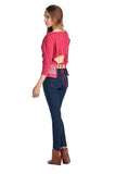 Women's Long Sleeve Open Tie Back Screened Top