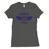 Force Of July Womens Graphic T-Shirt Cute 4th of July Outfit Gifts
