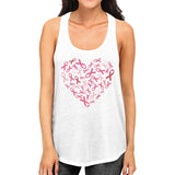 Pink Ribbon Heart Womens Tank Top